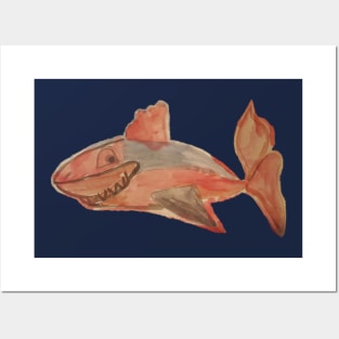 Crazy Smiling Shark Posters and Art